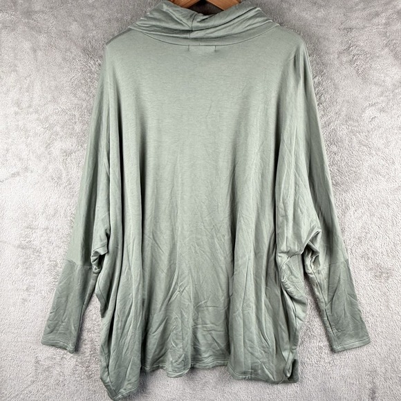 Yana K Sweater Womens One Size Sage Green Fleece Cowl Neck Dolman Sleeve NWT‎ - Picture 2 of 11